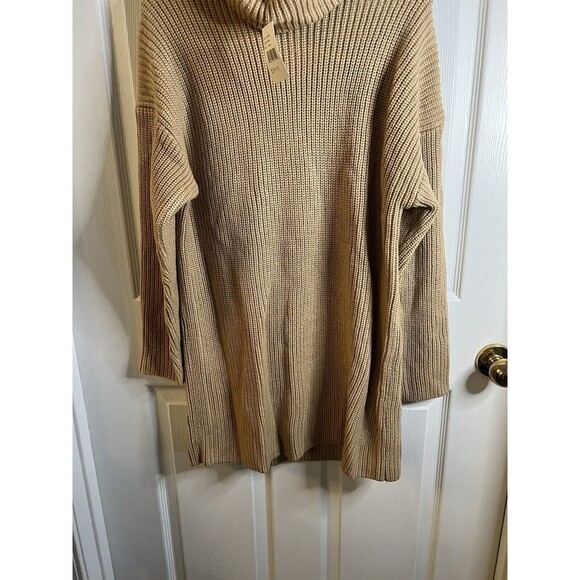 Women's Wayf Culver Turtleneck Long Sleeve Sweater Dress, Size X-Small Camel - Picture 4 of 8